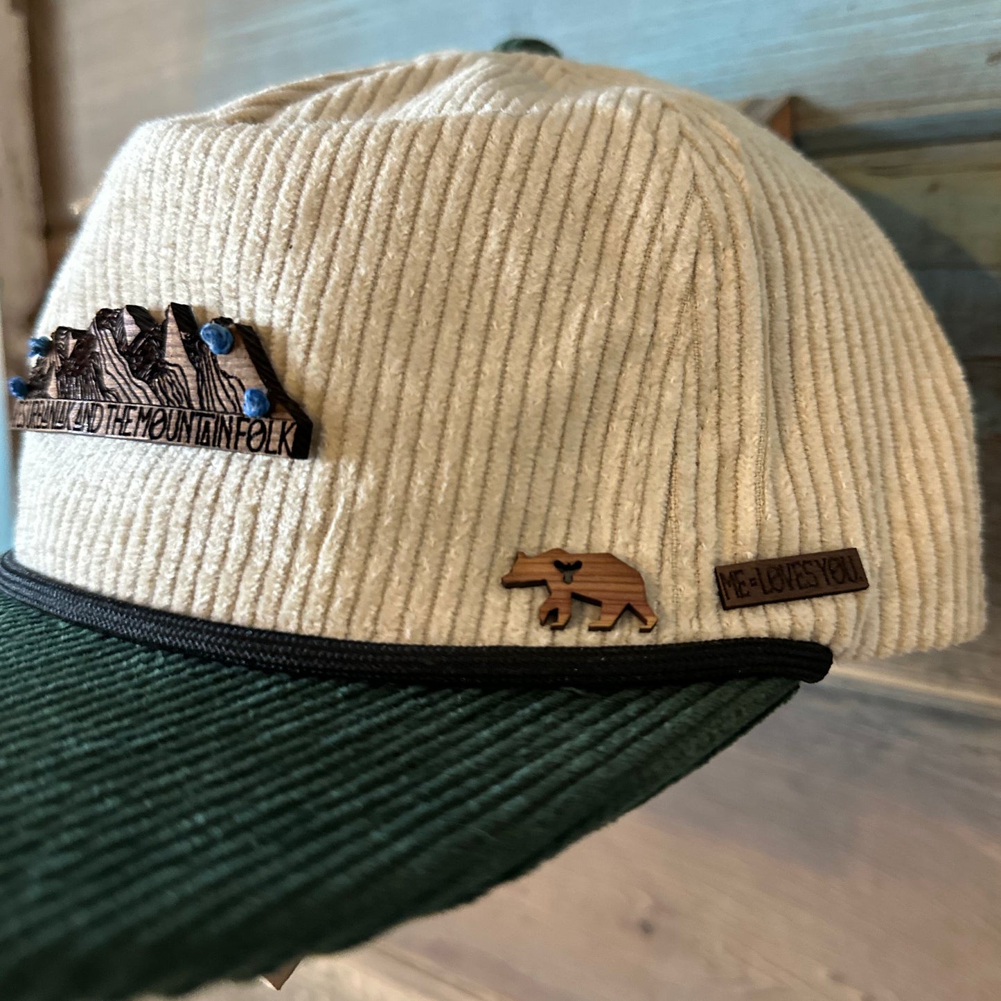 Green/beige Corduroy Head Hugger